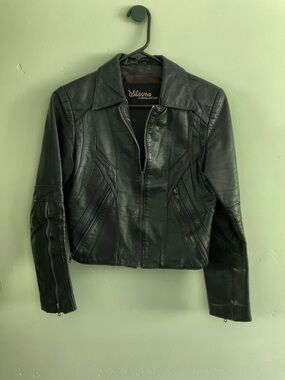 Wilson Vintage 80’s Black Leather Zip-Front Women's Jacket